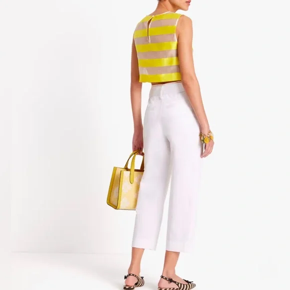 Kate Spade Poplin white cropped pants size 0 - Picture 4 of 12
